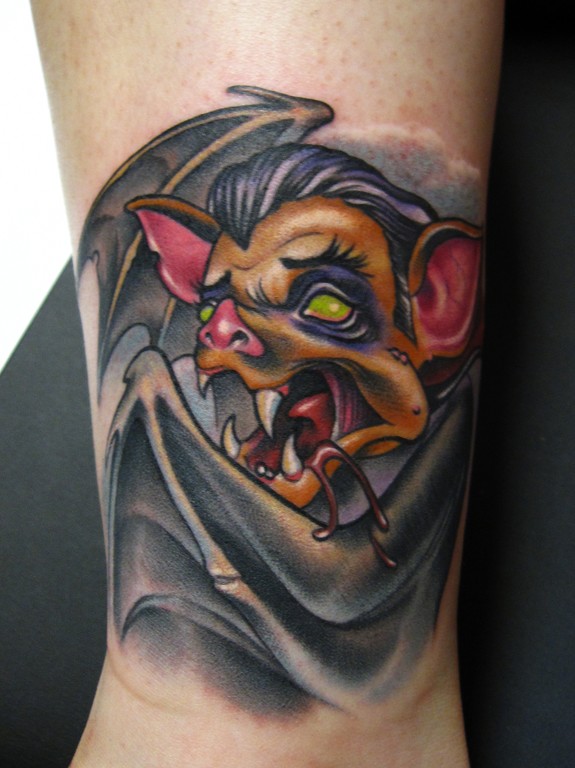 Vampire Bat Tattoo by Scotty Munster TattooNOW